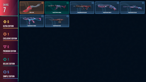 🥑 EU 🥑 1 KNIFE 🥑 7 SKINS 🥑 VALUE: 3550 VP 🥑 Gaia's Fury 🥑 Heartstopper Vandal 🥑 Heartseeker Outlaw 🥑 Heartseeker Shorty 🥑 Heartbreaker Odin 🥑 Heartseeker Stinger 🥑 Heartbreaker Bulldog 🥑 RANKED READY 🥑 26 LEVEL 🥑 INSTANT DELIVERY 🥑 FULL ACCESS 🥑 EyjP0 🥑