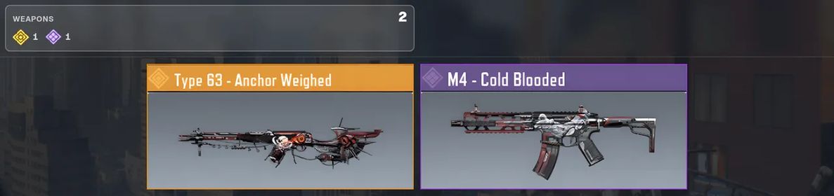 ⚔️ Type 63 - Anchor Weighed ✨ M4 - Cold Blooded | ⚡ 1 Legendary · 1 Epic