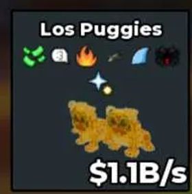 Gold Los Puggies NO TACO - Secret $1.1B/s - Steal a Brainrot Fast Delivery