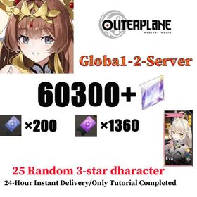 [Global 2] 60300+ gems+Regular Tickets 200+, Special Tickets 1360+, +Creation Scroll 1070，2 Light/Dark Selection Tickets, 1 Creator Selection Ticket, 25+ 3-Star Characters (Includes-duplicate), including 5 or more Creators (non-duplicate), guaranteed single character Eva + 2 or more random limited characters (non-duplicate)