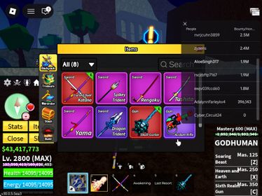 ID 593:LV 2800+GOD+CDK+SGT RACE HUMAN V4 FULL GEAR + DOUGH V2 |Unverified Account|Auto Delivery|Blox Fruits