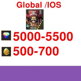 Global|IOS/Only|5000-5500+RD|500-700GF|Gol D.Roger+random 4-star characters|100% safe account|