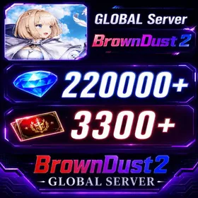 [GLOBAL]220000+ Diamonds | Single draw coupon:3300 |5-star Recruitment Tickets *3|Five-star coupons*3-5 + random 50-80 five-star clothing+ 100-160 UR weapons|[Fast delivery]BrownDust 2 Account BDust 2