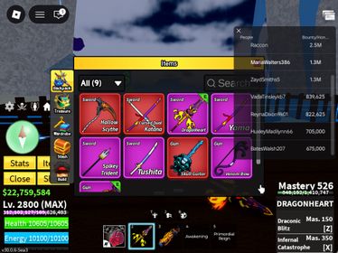 ID 606:LV 2800+Sanguine Art+CDK+SG Dragon Heart + Dragon Storm RACE DRACO V4 FULL GEAR |Unverified Account|Auto Delivery|Blox Fruits