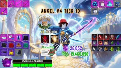 Blox Fruits🍈 | MAX LVL 2800 + Angel V4 Tier 10 + CDK + Godhuman / Dark awakened | Unverified | Instant Delivery ✅