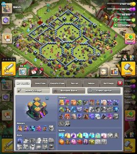 TH 14 - XP 134 - HEROES 64-65-51-45-26  - 9 EPIC EQUIPMENT - 12 HEROES SKINS - 2 SCENNERY - 500 CHANGE NAME - GEMS 399 - C146