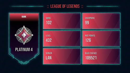 🥑 LAN 🥑 102 SKINS 🥑 PLATINUM 4 🥑 99 CHAMPIONS 🥑 432 LEVEL 🥑 INSTANT DELIVERY 🥑 FULL ACCESS 🥑 F0QHY 🥑