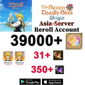 [ASIA] 39000+ Star Fragments/Meliodas×2+Hero pickup Draw Tickets×31/Regular Hero Draw Tickets×350 | 7DS The Seven Deadly Sins: Origin Reroll Account