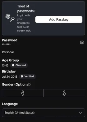 ID:3 | VC🎙| Age 13-15 | Verified By Passport | +5 Letter Username | Full Access | Voice Chat | Yes | Best Price & Fast delivery