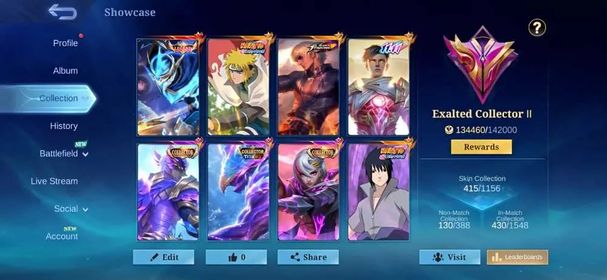 [IOS/ANDROID] CEL LVL 117 | 133 HEROES | 415 SKINS | EXALTED 2 | GUSION FULL SET LEGEND COLLECTOR KOF MINATO 11.11 - HELCURT COLLECTOR - SASUKE - SELENA ZENITH - BENEDETTA COLLECTOR