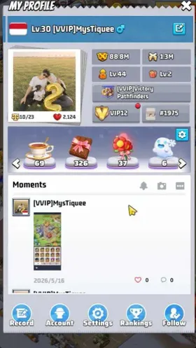 S1975|Power 88M|HQ Lvl 30|VIP 12|Drone Lvl 125|SQ1: 23,77M SQ2: 17,40M SQ3: 16,55M|Take Email|Check Screenshot|(LW759)
