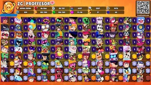 83K Trophies LVL37 | 99/104 Brawlers | 47 Max Brawlers - 32 Hypercharges | 290 Skins | 867 Pins | 413 Icons | 209 Sprays