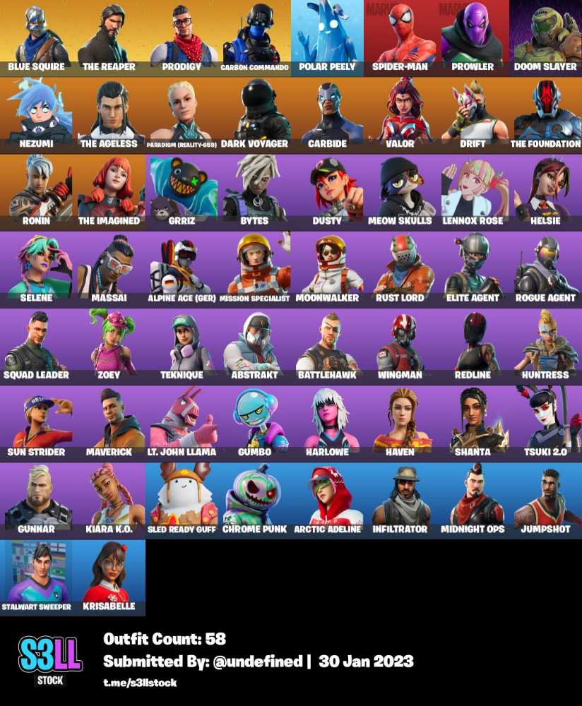 58 SKINS TAKE THE L RAMBUNCTIOUS THE REAPER BLUE SQUIRE ELITE