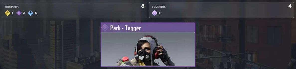 💎 KRM ✨ Park - Tagger ✨ J358 - Merrymaker | ⚡ 1 Legendary · 4 Epic · 4 Rare