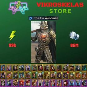 Starter acc with Tin Man : 99k energy / 65 mln coins / Ignatius, Nari, Arix, Ninja + 22 Login Legendaries / Madame Serris