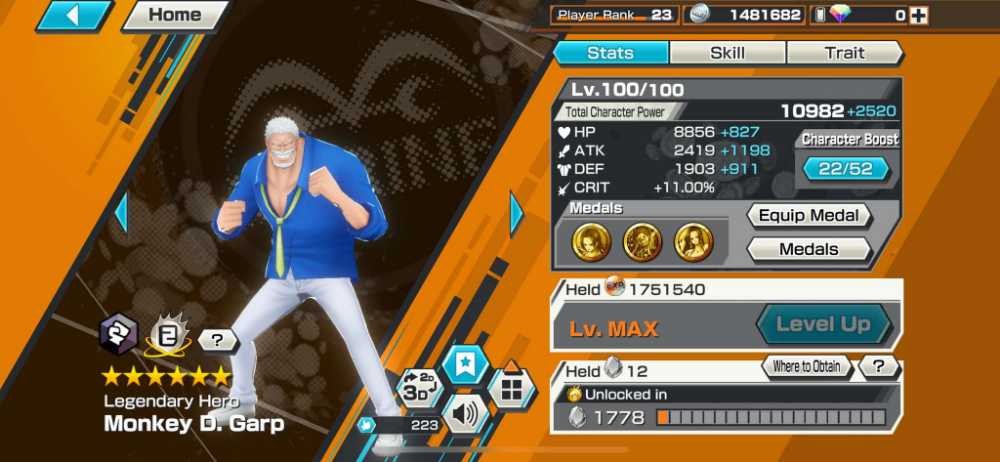 2370] 3 EX META MAX / Garp + Kuzan + Lucci, 1851 gold stones