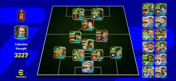 3227+ Strength ✨ Messi 108 ☠️ Shevchenko 105 ⭕ vieri 105 🌈 Best 108 🔥 Cannavaro 107 ⭕ Ronaldinho 104 ⭕ 103 Demichelis 💥 105 Batistuta ✨104 Forlan 💥 Full Access