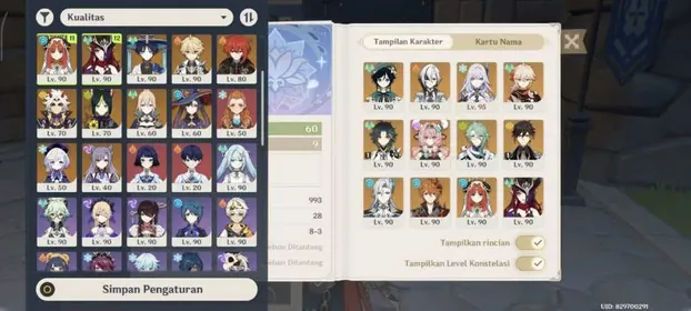 Genshin Impact AR60 Asia Account | 20 5★ Characters | Arlecchino Neuvillette Kazuha Zhongli | 8 5★ Weapons