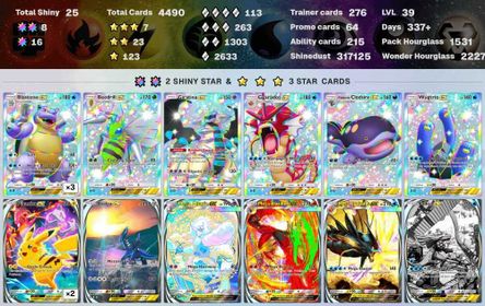 ⭐️️Sale⭐️Pack Hourglass 2459 ⭐️Total Shiny 31 ⭐️3*(AR+) 9 ⭐️Poke Gold 44 ⭐️Wonder Hourglass 3426