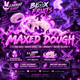 Blox Fruits | LV 2800 (MAX) | AWAKEN DOUGH | GUARANTEE V3 | Cursed Dual Katana | UNVERIFIED ACCOUNT | INSTANT DELIVERY