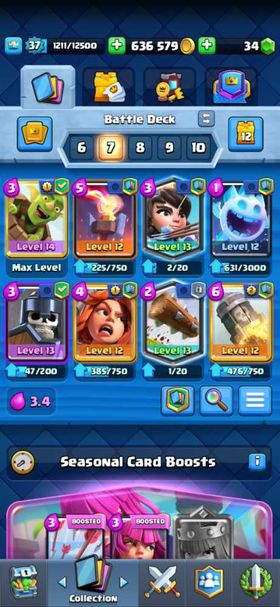 Fully Protected CR Account - Level 37 - Log Bait - Nice Skins - Advanced Guarantee