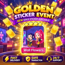 Monopoly GO | Golden Blitz | Wall Flowers | 4 Star Gold Sticker | Fast Delivery