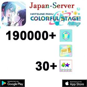 【JP】 190000+ Gems]+Random 30 four-star + Part of the plot has passed/ HATSUNE MIKU: COLORFUL STAGE Project Sekai ]/Android/iOS interworking |Full Access