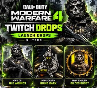 🔥COD MW4 TWITCH DROPS | All Platforms | Twitch Drops | 3 Rewards | Old Wounds Charm, Going Dark Emblem, Gilded Ghost | ⚡Fast Delivery