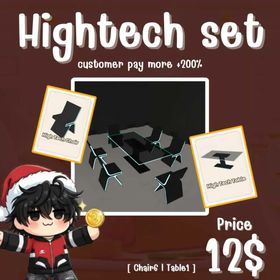 Hightech Set 🖥️ | 6 Chairs + 1 Table | Run a Restaurant Roblox