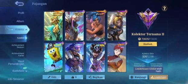 #MLBB7 Hero 133 Skin 326 | PRIME Granger | Naruto Vale | KOF Karina | CC Natalia | STUN Chou | Spongebob Cyclops | 5 DragonT