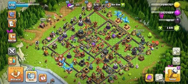 P-181   Town Hall 17 donation account|| heros || heros 51-61-41-50-17-1|| 4k gems || name change available || lots of magic items