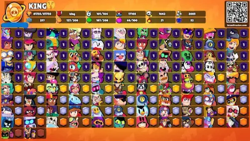 81K Trophies LVL128 | 101/104 Brawlers | 55 Max Brawlers - 53 Hypercharges | 324 Skins | 928 Pins | 551 Icons | 264 Sprays