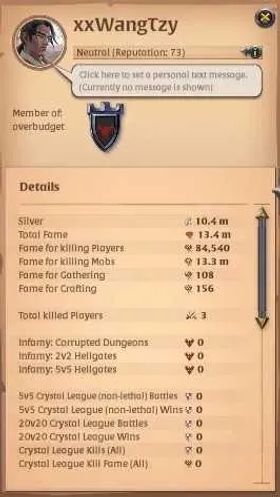 ASIA | 13,4M Total Fame - 10,4M Silver |T8 Deathgivers Lvl 100/120 Build|503 Learning Point|Take Mail|Check SS|(AO882)