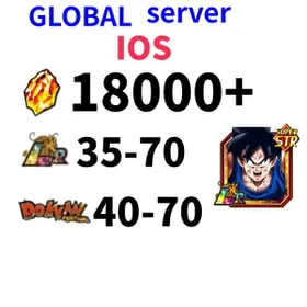 GLOBAL[IOS][INSTANT]17800+Dragon Stones+LR Spirit Bomb Goku+35-70LR+40-80 limited role DRAGON BALL Z DOKKAN BATTLE Farmed Starter Account|Dragon Ball Z Dokkan Battle