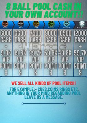 8 Ball Pool Accounts and Coins for Sale