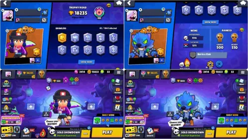 🔷Discount🔷ACC WITH HEROINE BIBI + WEREWOLF LEON 2019, trophies 18200, brawlers 45