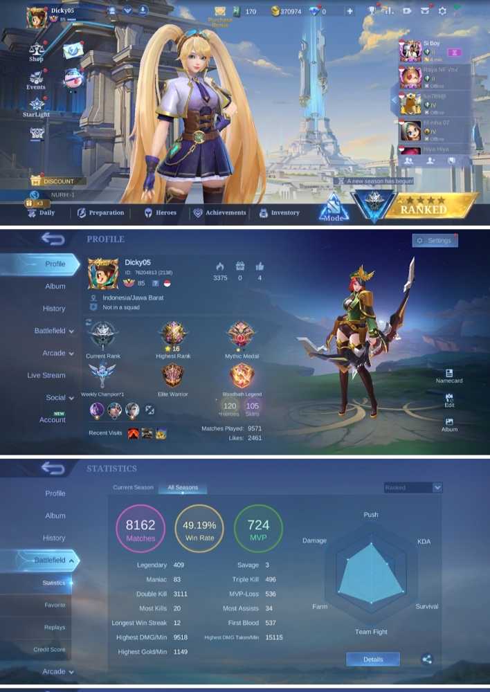 #345 - FULL MAXED EMBLEMS - SKINS 105 - HEROES 120 - SPECIAL SUN ...