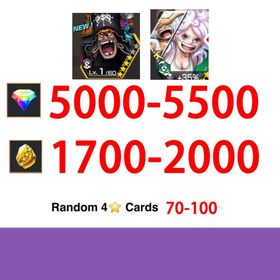 Global|IOS/Only|5000-5500RD|1700-2000GF|Bonney+The Four Emperors Marshall D. Teach+60-80Random 4-Star Characters|100% Safe Account|