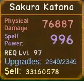 Sakura Katana Max - Legendary - Dungeon Quest Reborn