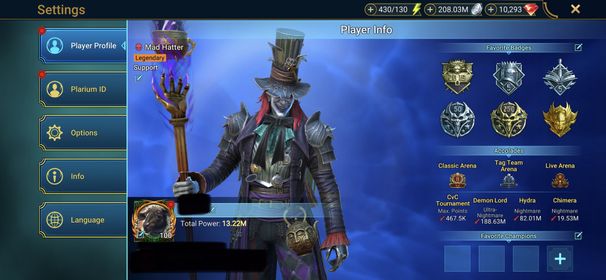 [5 Mythical Champions][13.22M] Lady Mikage,Theodosia(6*),Gharol(6*),Ashnar,Embrys + 141 LEGENDARY (Arb(5*),Odin(5*),Titus+Wixwell x2,Hilvi(5*),Yncensa,Graazur,Michinaki,Fabian,Hatter..)  Souls(19E, 13I, 77M) + Shards (123A, 22A, 6S) + 10293 Gems