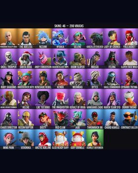 46 Skins Helsie ⭐️ Ruby Shadows ⭐️ Veronika ⭐️ The Ageless ⭐️ Reaper ⭐️ Slayer Juice WRLD ⭐️ Godzilla Evolved ⭐️ Mina Park ⭐️ Contract Giller ⭐️ Paradigm (Reality-659) ⭐️ Nezumi ⭐️ Nyanja ⭐️ Selene ⭐️ Lady of Cranes ⭐️ Yulejacket ⭐️ m9415556566