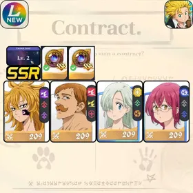 Lv2[EU] Europe | Derieri + Escanor + Elizabeth + Gowther |Regular SSR Hero Selection Ticket x2 |Starter account