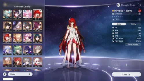 (NA FEMALE LV70) 5*Himeko Nova, 5*Cyrene C2, 5*Hysilens, 5*Anaxa, 5*The Herta C2, 5*Ruan Mei, 5*Kafka, 5*Tribbie C1, 5*Mydei, 5*Fu Xuan C1, 5*Blade