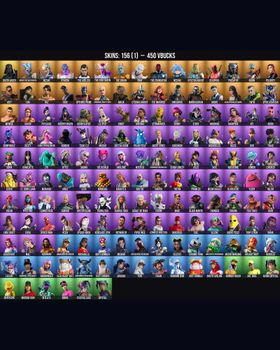 156 Skins Lara Croft ⭐️ Loserfruit ⭐️ Deadpool ⭐️ Meowscles ⭐️ Midas ⭐️ Polarity ⭐️ Skye ⭐️ Stray ⭐️ Kor ⭐️ Helsie ⭐️ Erisa ⭐️ Leelah ⭐️ Festival Lace ⭐️ Psylocke ⭐️ Bundles ⭐️ Rebirth Raven ⭐️ Purradise Meowscles ⭐️ The Ageless ⭐️ Mystiq m9746737322