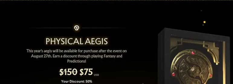 Dota 2 Aegis 50% Discount Code