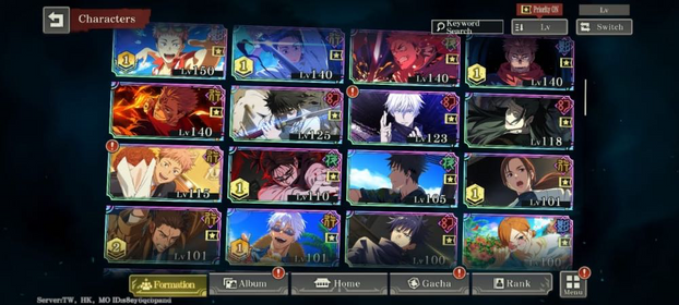 (Global TwHkMo) 12 Limited (Have All summer) + Kenjaku + Kusakabe + Megumi Rabbit + Shoko + Choso + Mei Mei
