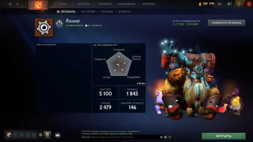 DO739 //Calibration 1100 MMR | Decency 9059 | Trophy level 129 | Matches 5100 | Arcane Earthshaker