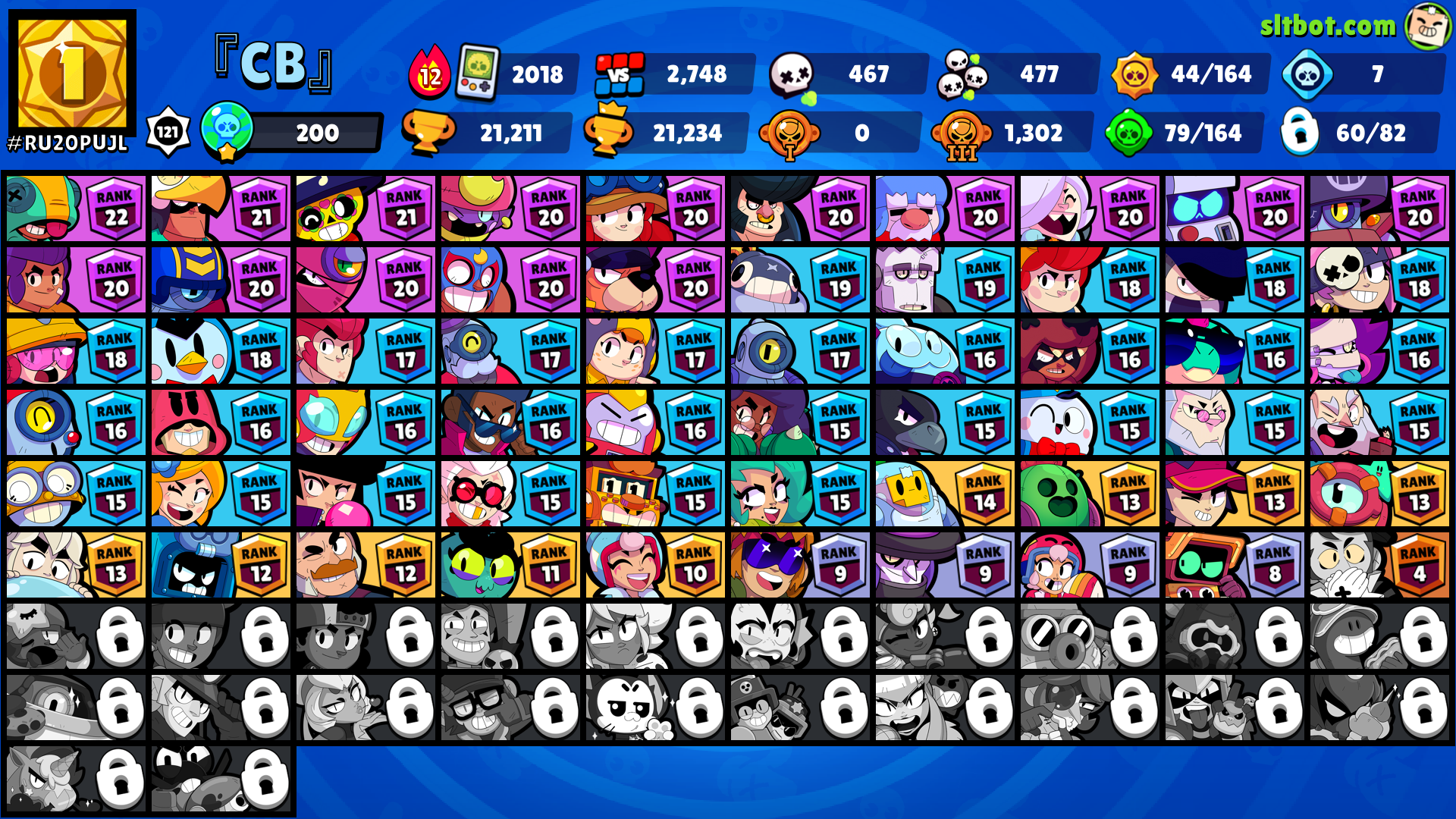 Lvl 121 + 60 Brawler (4 legend) SPIKE + CROW + LEON + SURGE 4879 Coins