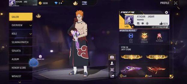 Indo 175 Skin|2 EVO(M4A1 Infernal Draco Lvl4, M1887 Sterling Concureror lvl4) etc 4 Colab Vault(Pain, Minato, Jiraya, Orochi) log google