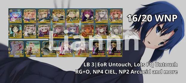 [NA] Semi Starter, EoR Untouch | SSR 16/20 | RG+O, NP4 CIEL, NP2 Arcueid, Double BB and more | Good CE | High-Value Account